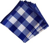 Geruit Servetten Grote blauwe ruit 40 x 40 (set van 6) (strijkvrij) - boerenbont - picknick
