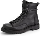 DenBroeck Lockwood St. Hoge heren veterschoenen - Gevoerde boots - Zwart Leer - Maat 44