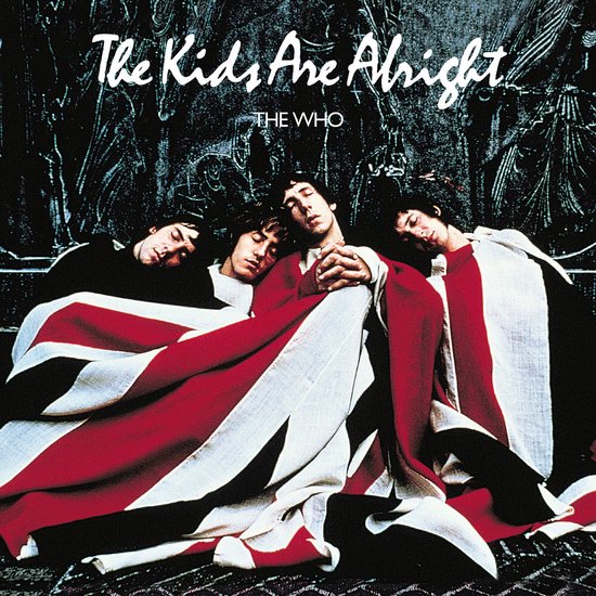 The Kids Are Alright, The Who albumhoes met de bandleden bedekt met een Union Jack deken.