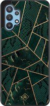 Samsung A32 5G hoesje - Abstract groen | Samsung Galaxy A32 5G case | Hardcase backcover zwart