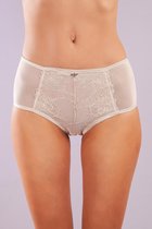 Gaspara Dames Lingerie & Transparant Hoge Taille Slips (134-024) - Ondergoed Dames - Maat M - BEIGE