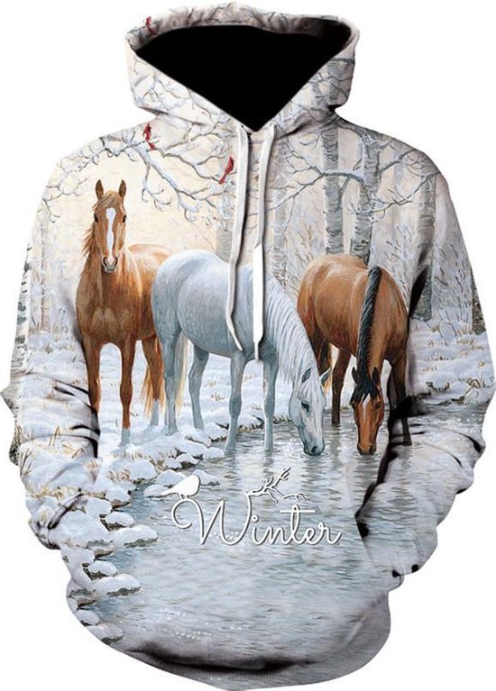 Hoodie paarden - M - vest - sweater - outdoortrui - trui - sweatshirt