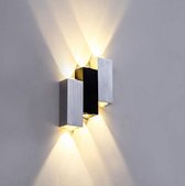 6W wandlampen binnen modern aluminium op en neer wandlamp LED wandlamp blaker uplighters downlighters voor woonkamer slaapkamer eetkamer, warm wit