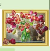Diamond Painting Tulpen 3D 40x50 Vierkante Steentjes