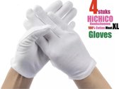4 Stuks Witte katoenen Handschoen, 2 Paar Witte katoenen Handschoen – 4Pcs White Gloves 2 Pairs Soft Cotton Gloves Coin Jewelry Silver Inspection Gloves Stretchable Lining Glove -
