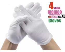 4 Stuks Witte katoenen Handschoen, 2 Paar Witte katoenen Handschoen – 4Pcs White Gloves 2 Pairs Soft Cotton Gloves Coin Jewelry Silver Inspection Gloves Stretchable Lining Glove - Gloves 100% Cotton Maat XL