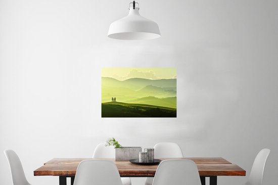 Les collines de la Toscane avec vue sur les paysages Poster 60x40 cm - Tirage photo sur Poster (décoration murale salon / chambre)