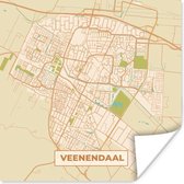 Affiche Carte - Veenendaal - Vintage - 100x100 cm XXL