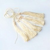 Tassels (kwastjes), 80x6mm (130mm met lus), light lemon, voor al uw creatieve ideeën. Verkocht per 50 stuks