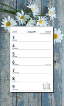 Castelli weekkalender op schild 2022 - A4 formaat weekplanner - week op 1 pagina - bloem blauw