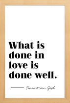 JUNIQE - Poster in houten lijst Done in Love -20x30 /Wit & Zwart