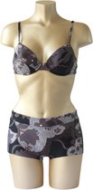 Cyell Lucia Dark Forest Black bikini set - Maat Top 70D + Maat Slip S