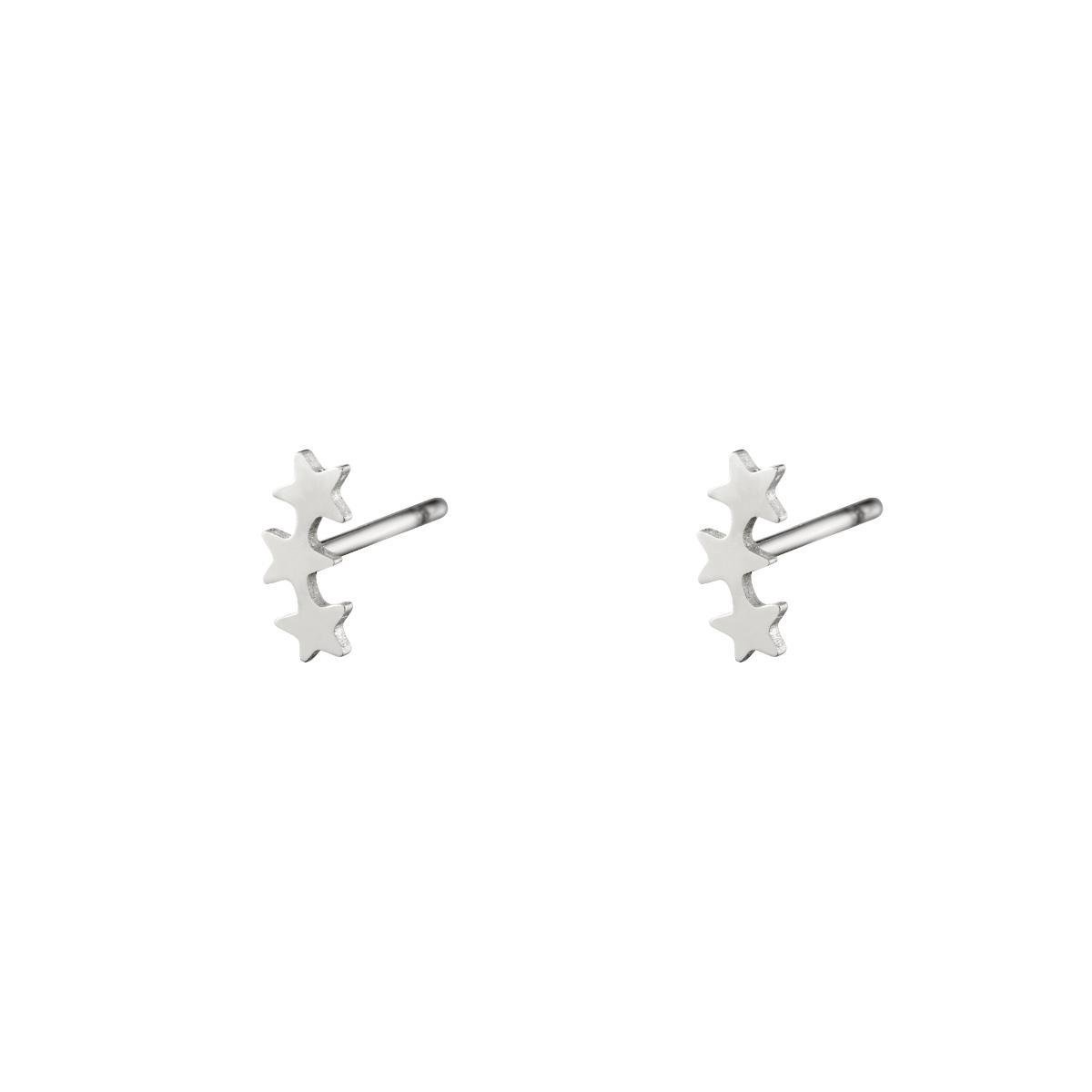 Roestvrijstalen oorstekers drie sterren - Yehwang - Studs - One size - Zilver