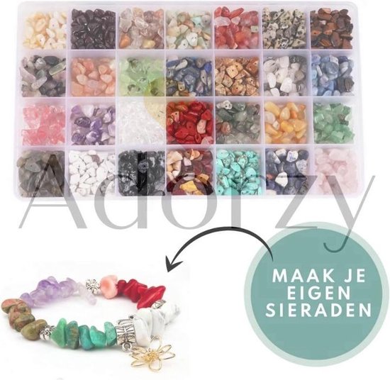 Adorzy Natuursteen Kralen Set - Sieraden Maken – 1400-delige Set – 28  kleuren - DIY... | bol.com