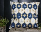 By Eef- sierkussenhoes- 40x65- handgemaakt-outdoor-zeethema-anker-touw-schelpen