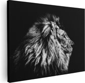 Artaza - Peinture sur toile - Lion - Tête de lion - Zwart Wit - 80x60 - Photo sur toile - Impression sur toile