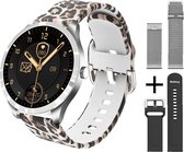 Belesy® BQSiZiPp 2022 - Smartwatch Dames – Smartwatch Heren - Horloge - 1.28 inch - Kleurenscherm - Stappenteller - Bloeddruk - Hartslag - 75+ Wijzerplaten – Sporten – Zilver – Siliconen – Pa