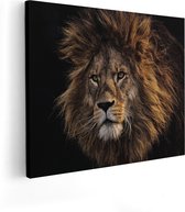 Artaza Canvas Schilderij Leeuw - Leeuwenkop - 100x80 - Groot - Foto Op Canvas - Canvas Print