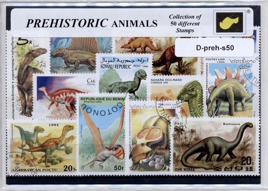 Foto: Dinosaurussen prehistorische dieren luxe postzegel pakket a6 formaat collectie van 50 verschillende postzegels van dinosaurussen cadeau het product is te verzenden als ansichtkaart in een a6 envelop dino s dino prehistorie t rex 