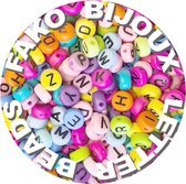 Fako Bijoux® - Letterkralen Rond - Letter Beads - Alfabet Kralen - Sieraden Maken - 7mm - 500 Stuks - Mix
