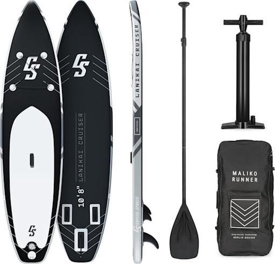 CAPITAL SPORTS Lanikai Cruiser - Opblaasbaar Standup Paddle board - complete SUP set met peddel, leash, pomp en rugzak - 100% PVC