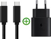 Snellader 25W met nieuwste generatie USB-C 3.1 gen2 - 2m - Zwart - Nylon - Geschikt voor Smartphone - iPad Pro 3gen - Tablet