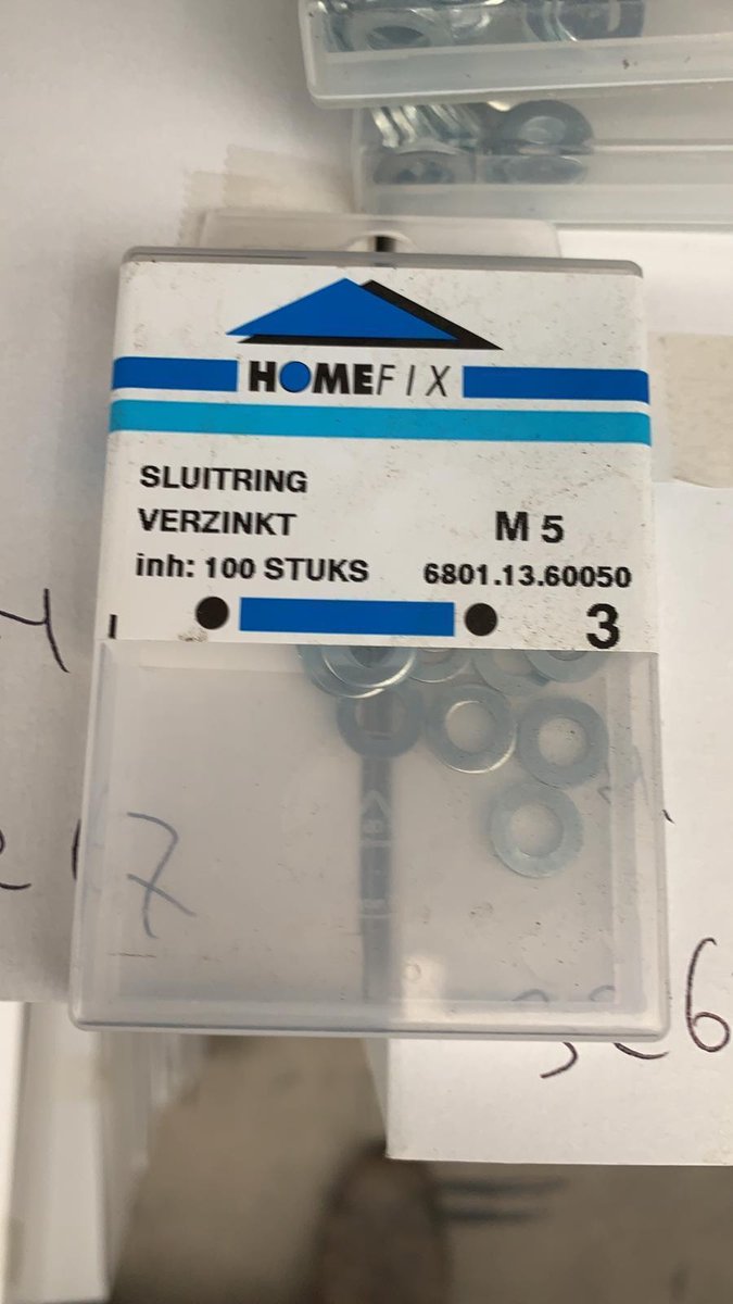 Sluitring. verzinkt. M5. 100 stuks. Homefix.