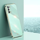 Voor OPPO Reno6 Pro + 5G XINLI Rechte 6D Plating Gouden Rand TPU Schokbestendige Hoes (Mintgroen)