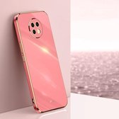 Voor Xiaomi Redmi Note 9 5G XINLI Straight 6D Plating Gold Edge TPU Shockproof Case (Hawthorn Red)