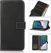 Voor Geschikt voor Xiaomi Redmi Note 10 5G / Poco M3 Pro Litchi Textuur PU + TPU Horizontale Flip Lederen Case met Houder & Kaartsleuven & Portemonnee (Zwart)