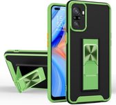 Voor Xiaomi Redmi Note 10 Pro Max Dual-color Skin Feel TPU + PC Magnetische schokbestendige hoes met onzichtbare houder (grasgroen)