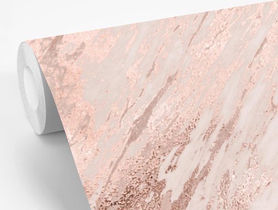 Behang - Fotobehang Marmer - Roze - Patroon - Breedte 240 cm x hoogte 240 cm