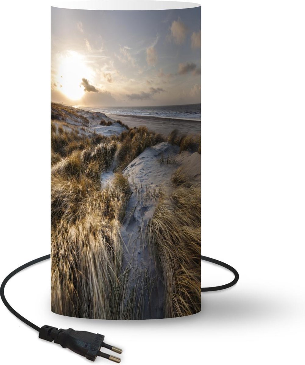 Lamp - Nachtlampje - Tafellamp slaapkamer - Strand - Zee - Scheveningen - Nederland - 33 cm hoog - Ø15.9 cm - Inclusief LED lamp
