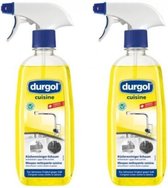 Durgol keuken reiniger - 2 STUKS a 500ml - krachtige keukenreinigingsschuim tegen kalkaanslag, vet en hardnekkig vuil