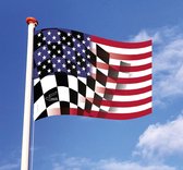 Finish Race/ Amerika USA geblokte vlag - 150 x 100 cm - Grand Prix Verenigde Staten – Formule 1