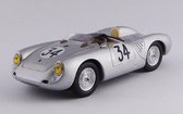 De 1:43 Diecast Modelcar van de Porsche 550 RS Spider #34 van de 24H LeMans van 1958. De coureurs waren J. Kerguen en Franc. De fabrikant van het schaalmodel is Best Model. Dit model is alleen online verkrijgbaar