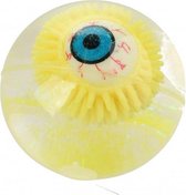 stuiterbal met oog 6,5 cm geel