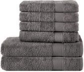 Komfortec Handdoekenset 4x handdoek 50x100 cm en 2x badhanddoek 70x140 cm - 100% Katoen - Antraciet grijs