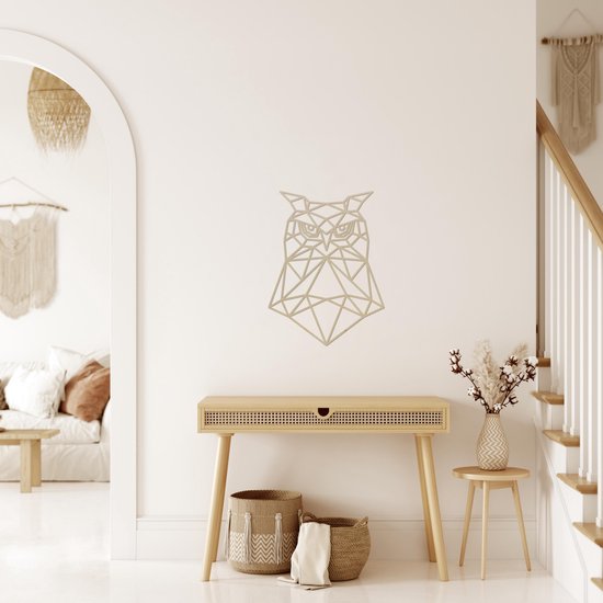 Chouette géométrique Décoration murale contreplaqué bouleau MDF 410x547mm