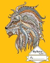 Notebook: My Note My Idea,8 x 10, 110 pages: Colorful-lion-head-Yellow
