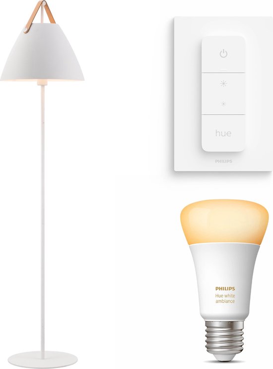 R Inferieur convergentie Nordlux Strap vloerlamp - LED - wit - 1 lichtpunt - Incl. Philips Hue White  Ambiance... | bol.com