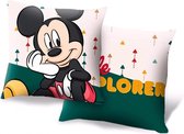 kussen Mickey Mouse junior 40 cm polyester wit/groen