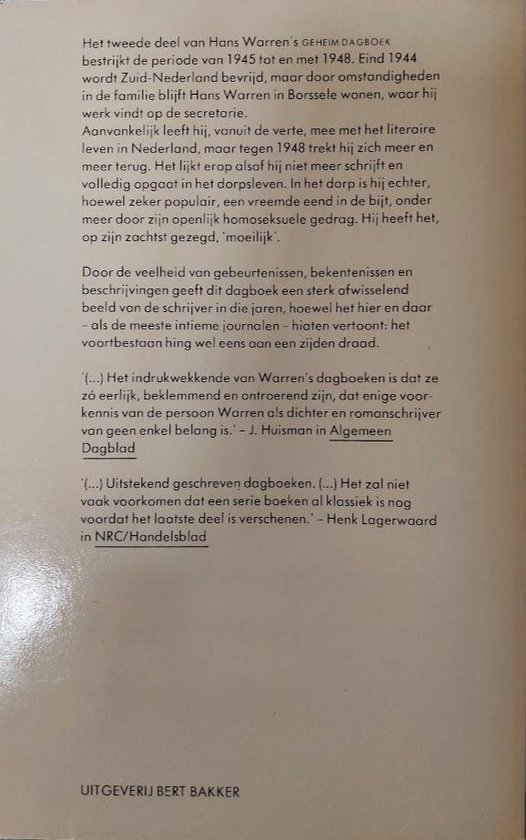 Geheim dagboek - deel 2 - 1945-1948 - Warren, Hans
