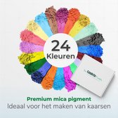 Candela Kreativ 24 kleuren Mica Poeder - Mica Powder - Epoxy Pigment - Kleurstof - Voor Kaarsen, Zeep, Giethars Maken - Kleurpoeder - Kerstcadeau Voor Volwassenen - Cadeau