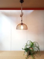 Industriële touwlamp met metalen lampenkap D30 cm