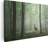 Artaza - Peinture sur toile - Cerf dans la forêt - 120 x 80 - Groot - Photo sur toile - Impression sur toile
