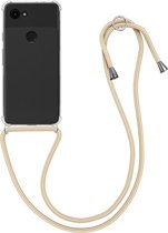 kwmobile telefoonhoesje compatibel met Google Pixel 3a - Hoesje met koord - Back cover in goud