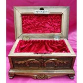 Walnut Carved Chests- Geheime 3-traps Slot Houten Juwelendoos, Verjaardag, Sweet 16, Housewarming Gift, Walnoot Gesneden Keepsake Box 25 × 15 × 13 cm