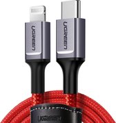 UGREEN Lightning naar USB C / USB-C / USB Type C Male Adapter - 1 Meter - Rood