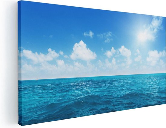 Artaza Canvas Schilderij Water Midden Op Zee Met Zonneschijn  - 60x30 - Foto Op Canvas - Canvas Print